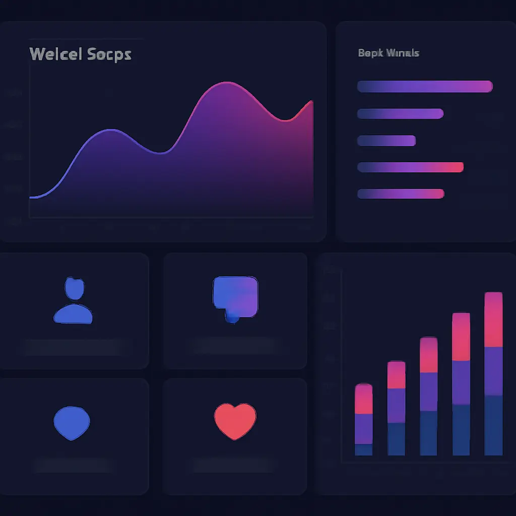 AI analytics dashboard Dashboard showing AI-driven analytics for a virtual event including engagement graphs