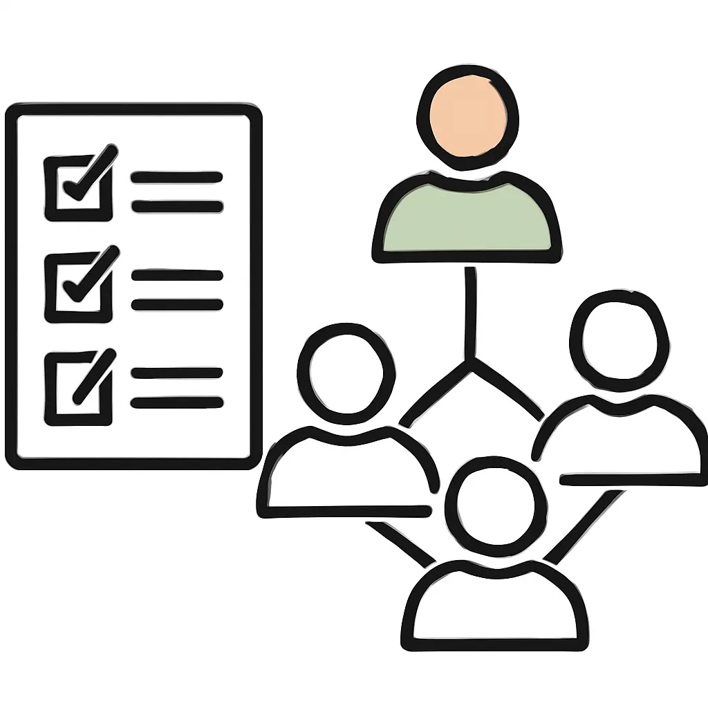 A checklist of networking steps with people connecting