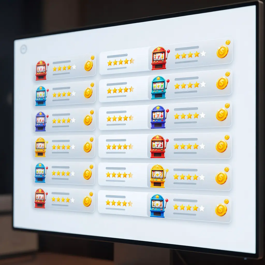 A desktop screen showing a casino bonus aggregator website with free spin offers listed in organized rows with wagering details