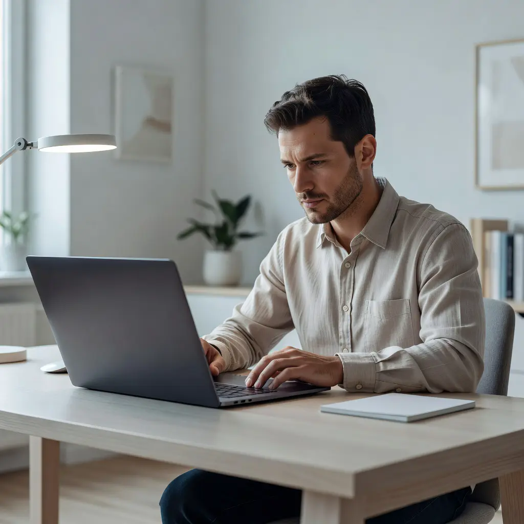 Online casino player carefully reading no-deposit bonus terms and conditions on a laptop screen to make an informed decision